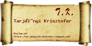 Tarjányi Krisztofer névjegykártya