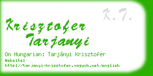 krisztofer tarjanyi business card
